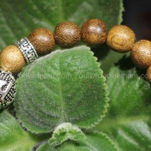 Natural Agarwood Mala Bead Bracelet For Baby - Anti Ghost - Mix Charm Silver 925 - OM MANI PADME HUM - oudwoodvietnam.com